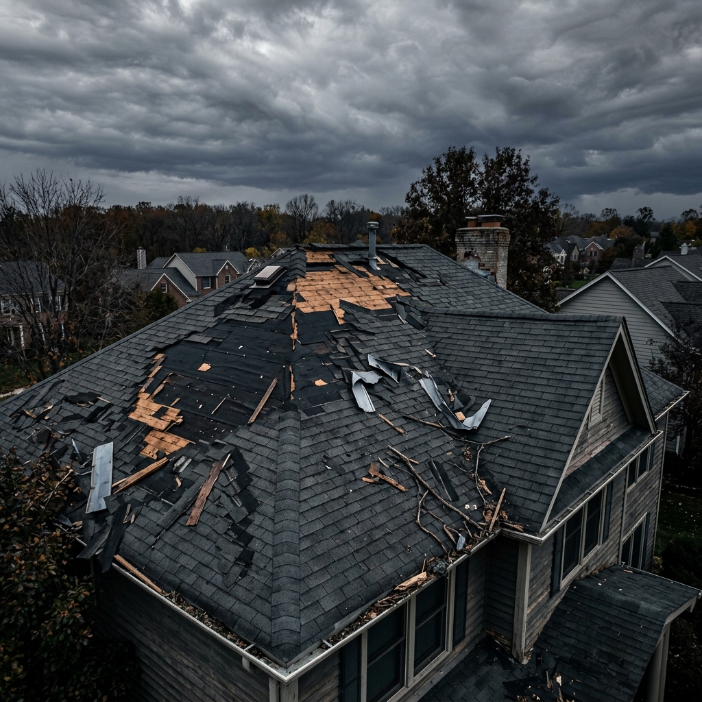 Storm damaged roof hero