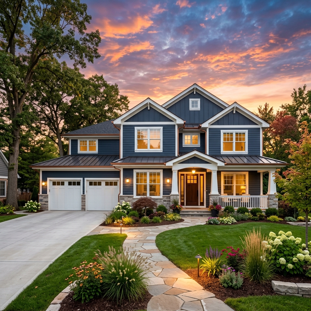 Brand new premium blue home siding